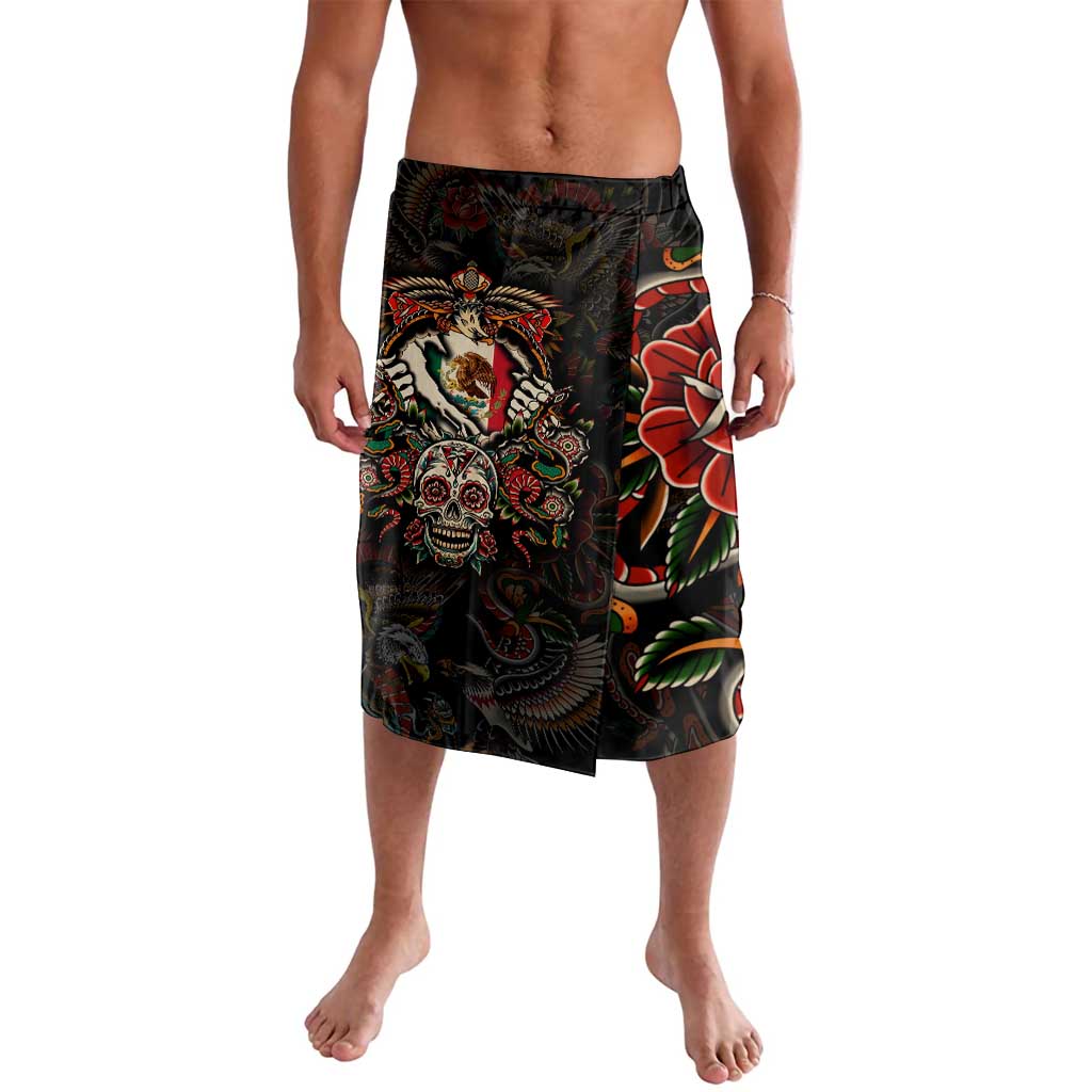 Mexico Sugar Skull Lavalava Tattoo Art Mexican Flag