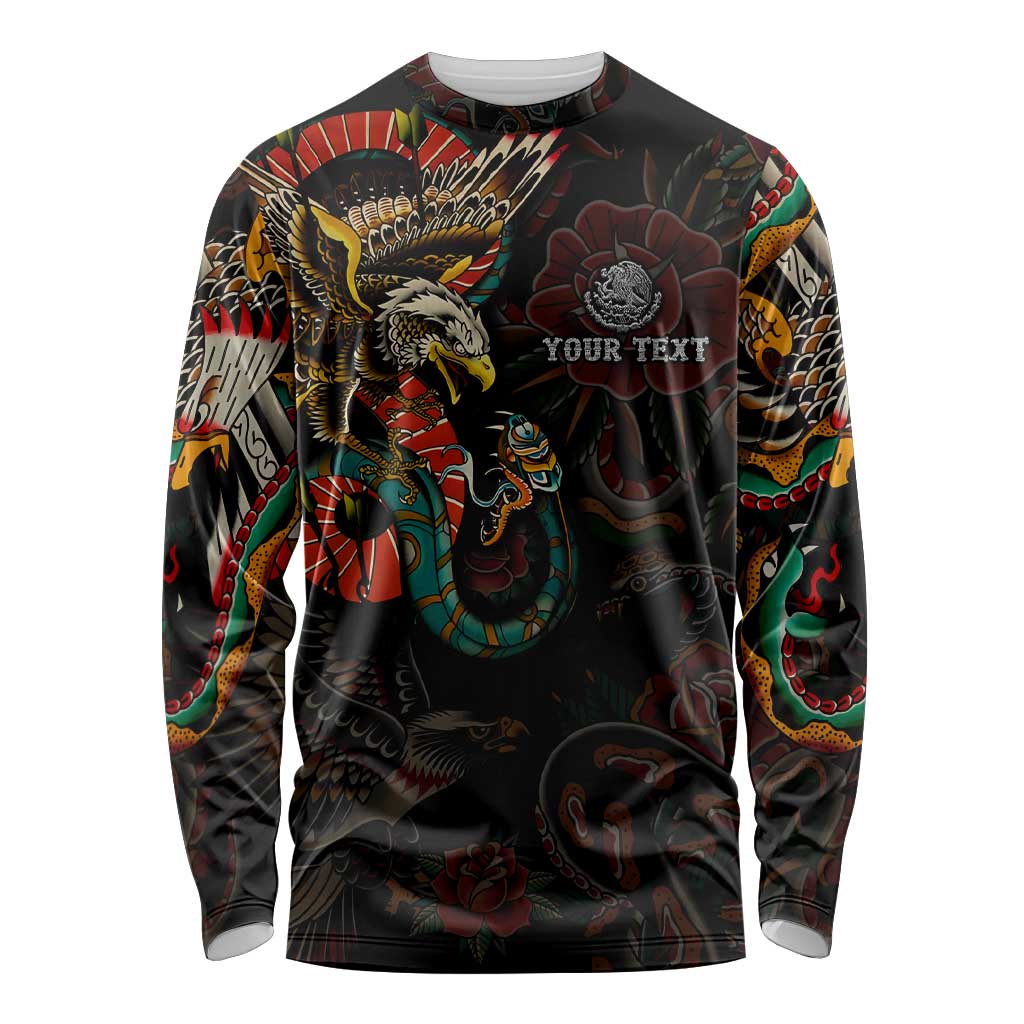 Mexico Sugar Skull Long Sleeve Shirt Tattoo Art Mexican Flag
