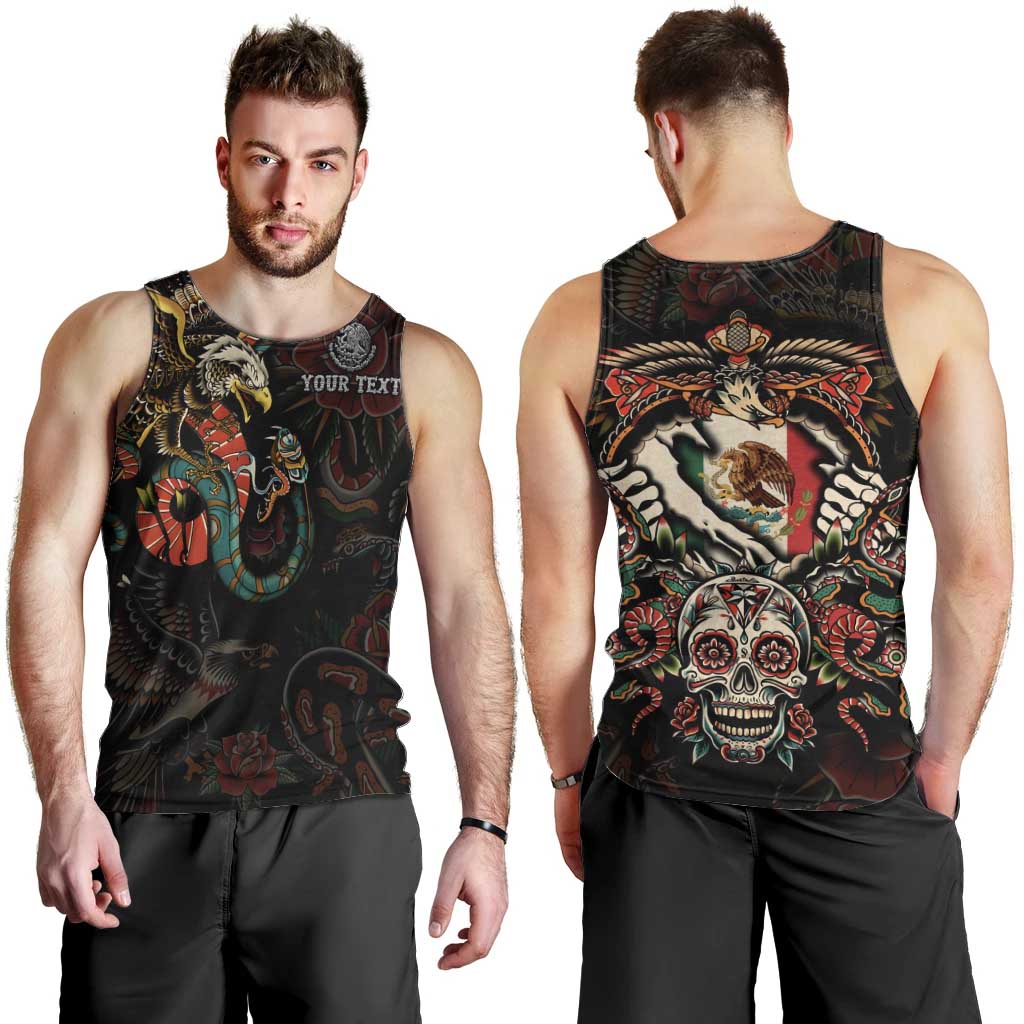 Mexico Sugar Skull Men Tank Top Tattoo Art Mexican Flag