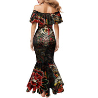 Mexico Sugar Skull Mermaid Dress Tattoo Art Mexican Flag