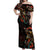 Mexico Sugar Skull Off Shoulder Maxi Dress Tattoo Art Mexican Flag