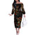 Mexico Sugar Skull Off The Shoulder Long Sleeve Dress Tattoo Art Mexican Flag
