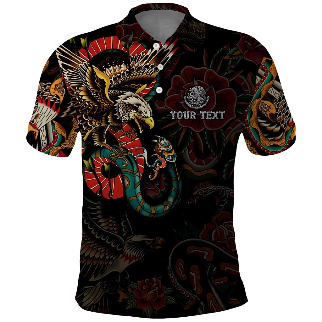 Mexico Sugar Skull Polo Shirt Tattoo Art Mexican Flag