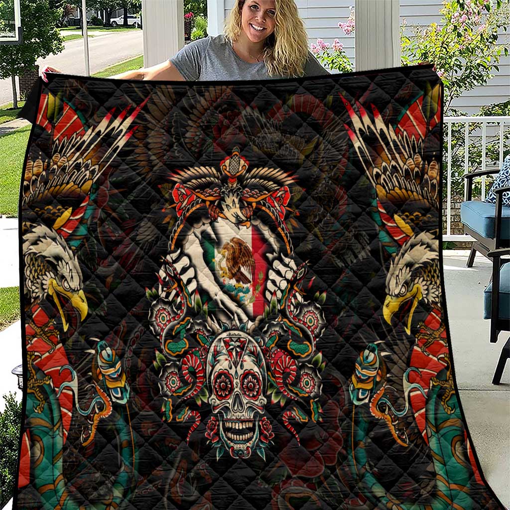 Mexico Sugar Skull Quilt Tattoo Art Mexican Flag
