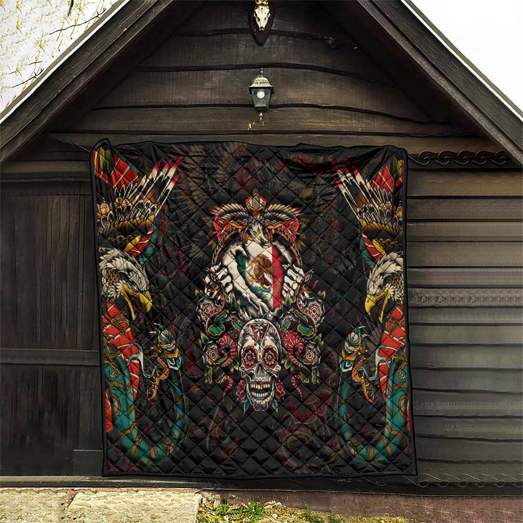 Mexico Sugar Skull Quilt Tattoo Art Mexican Flag