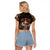 Mexico Sugar Skull Raglan Cropped T Shirt Tattoo Art Mexican Flag