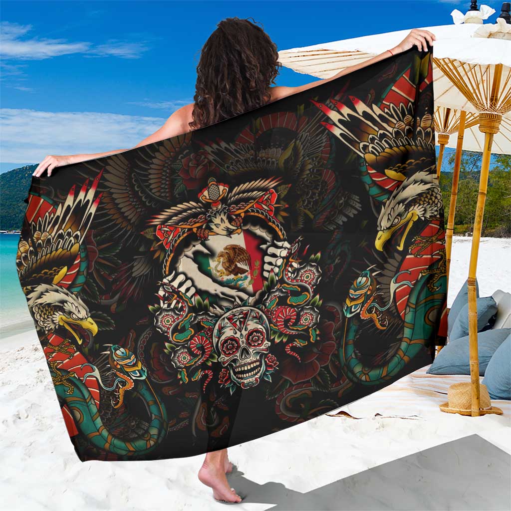 Mexico Sugar Skull Sarong Tattoo Art Mexican Flag