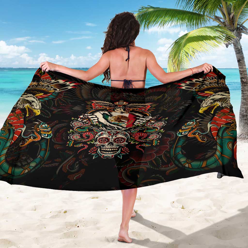 Mexico Sugar Skull Sarong Tattoo Art Mexican Flag
