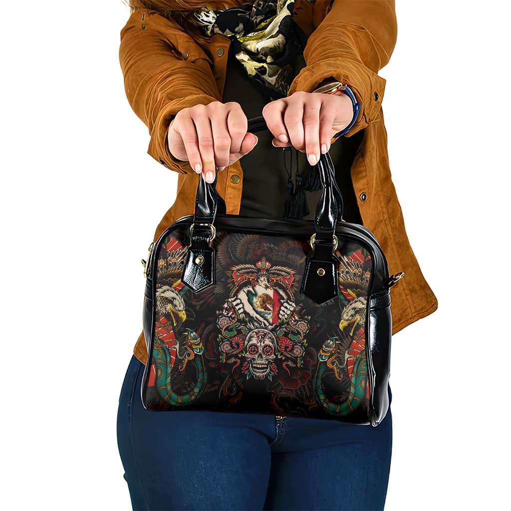 Mexico Sugar Skull Shoulder Handbag Tattoo Art Mexican Flag