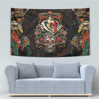 Mexico Sugar Skull Tapestry Tattoo Art Mexican Flag