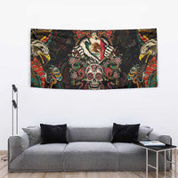 Mexico Sugar Skull Tapestry Tattoo Art Mexican Flag