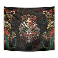 Mexico Sugar Skull Tapestry Tattoo Art Mexican Flag