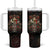 Mexico Sugar Skull Tumbler With Handle Tattoo Art Mexican Flag