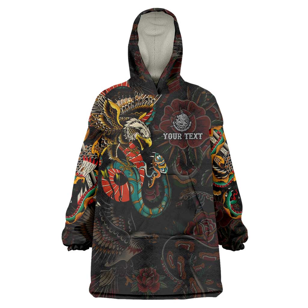 Mexico Sugar Skull Wearable Blanket Hoodie Tattoo Art Mexican Flag