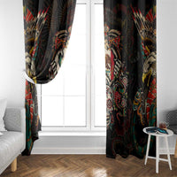 Mexico Sugar Skull Window Curtain Tattoo Art Mexican Flag