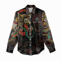 Mexico Sugar Skull Women Casual Shirt Tattoo Art Mexican Flag