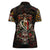 Mexico Sugar Skull Women Polo Shirt Tattoo Art Mexican Flag