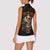 Mexico Sugar Skull Women Sleeveless Polo Shirt Tattoo Art Mexican Flag