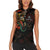 Mexico Sugar Skull Women Sleeveless Polo Shirt Tattoo Art Mexican Flag