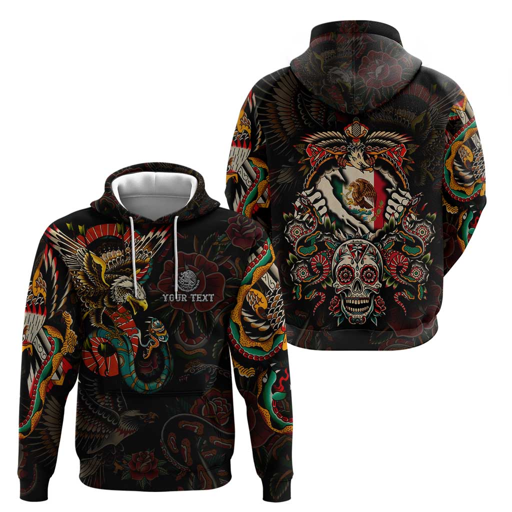 Mexico Sugar Skull Zip Hoodie Tattoo Art Mexican Flag