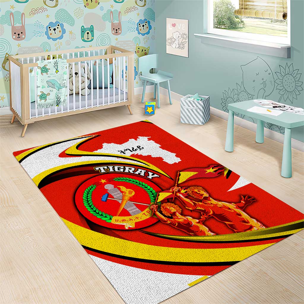 Ethiopia Tigray Revolution Area Rug Emblem Freedom Fighters and Flag
