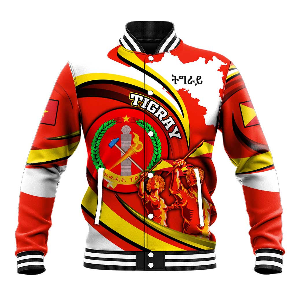 Ethiopia Tigray Revolution Baseball Jacket Emblem Freedom Fighters and Flag