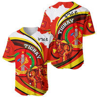 Ethiopia Tigray Revolution Baseball Jersey Emblem Freedom Fighters and Flag