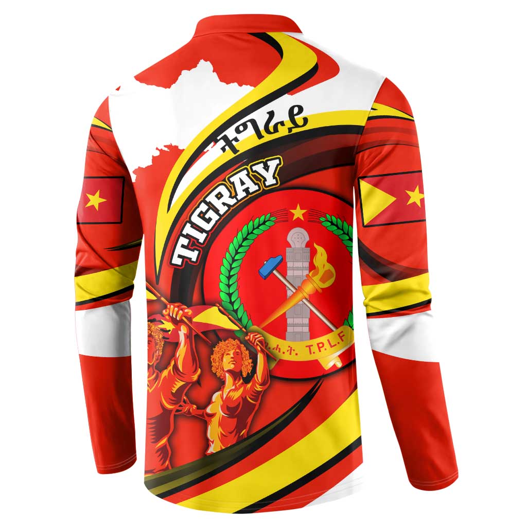 Ethiopia Tigray Revolution Button Sweatshirt Emblem Freedom Fighters and Flag