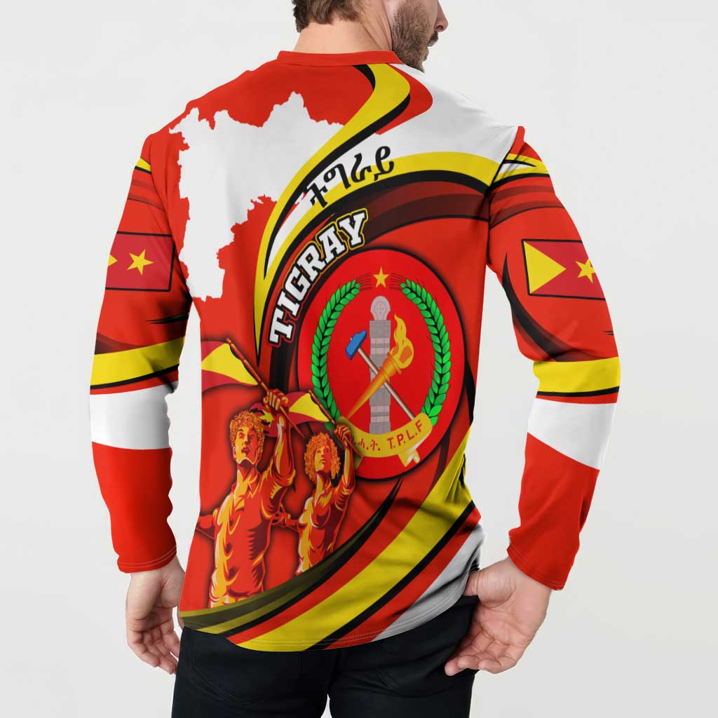 Ethiopia Tigray Revolution Button Sweatshirt Emblem Freedom Fighters and Flag