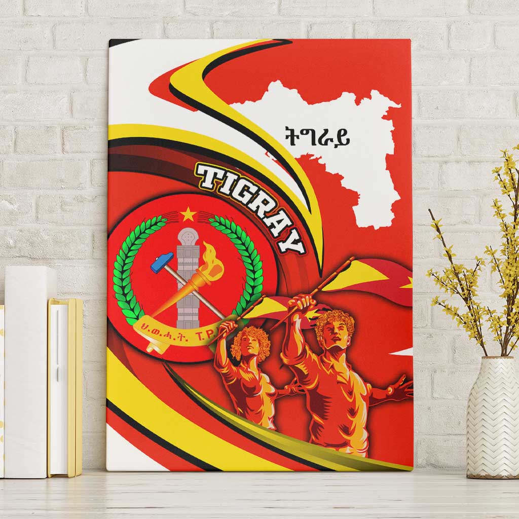 Ethiopia Tigray Revolution Canvas Wall Art Emblem Freedom Fighters and Flag