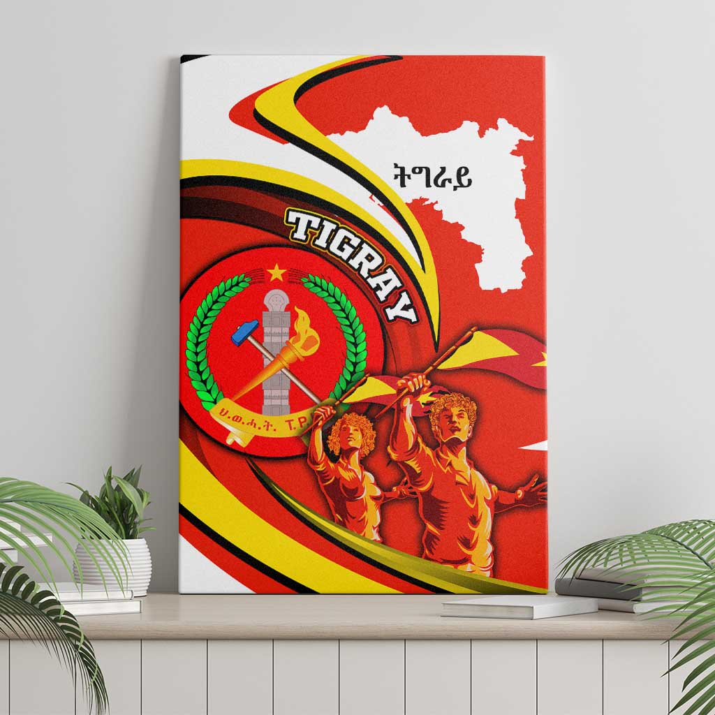 Ethiopia Tigray Revolution Canvas Wall Art Emblem Freedom Fighters and Flag