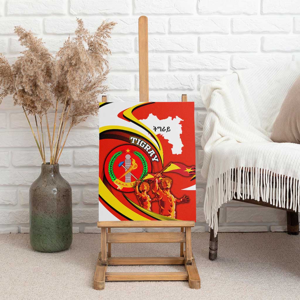 Ethiopia Tigray Revolution Canvas Wall Art Emblem Freedom Fighters and Flag