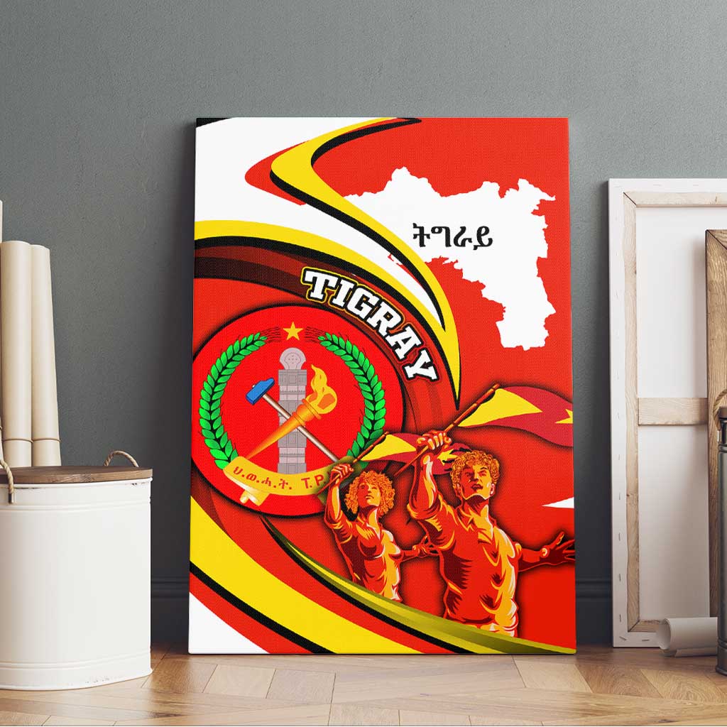 Ethiopia Tigray Revolution Canvas Wall Art Emblem Freedom Fighters and Flag