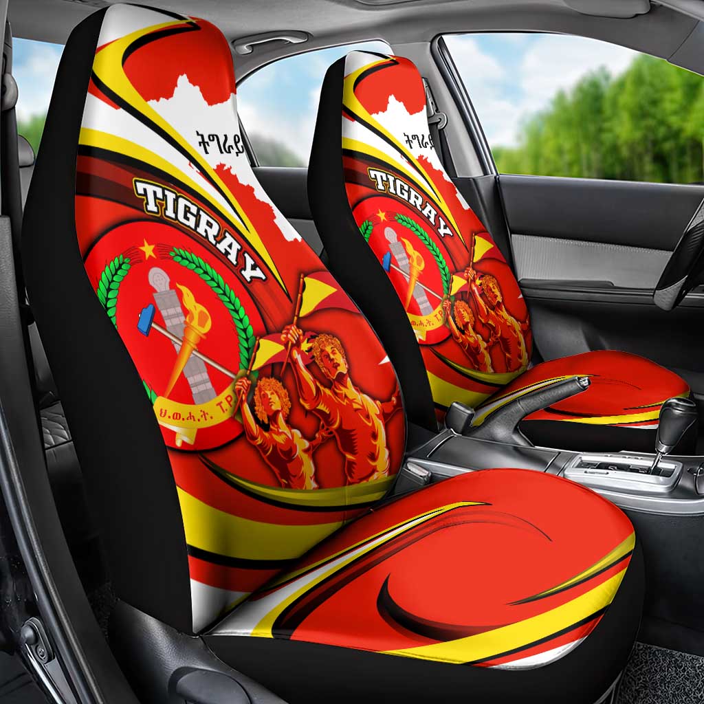 Ethiopia Tigray Revolution Car Seat Cover Emblem Freedom Fighters and Flag