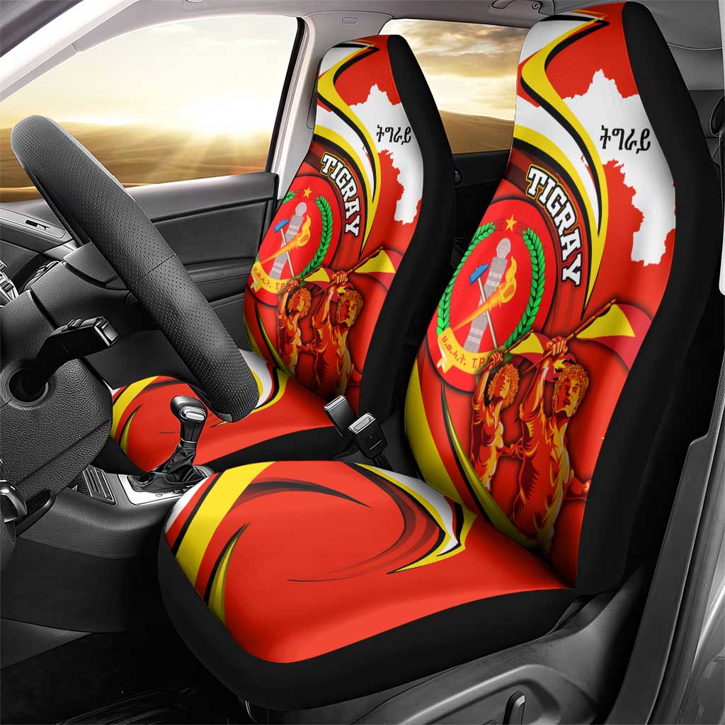 Ethiopia Tigray Revolution Car Seat Cover Emblem Freedom Fighters and Flag