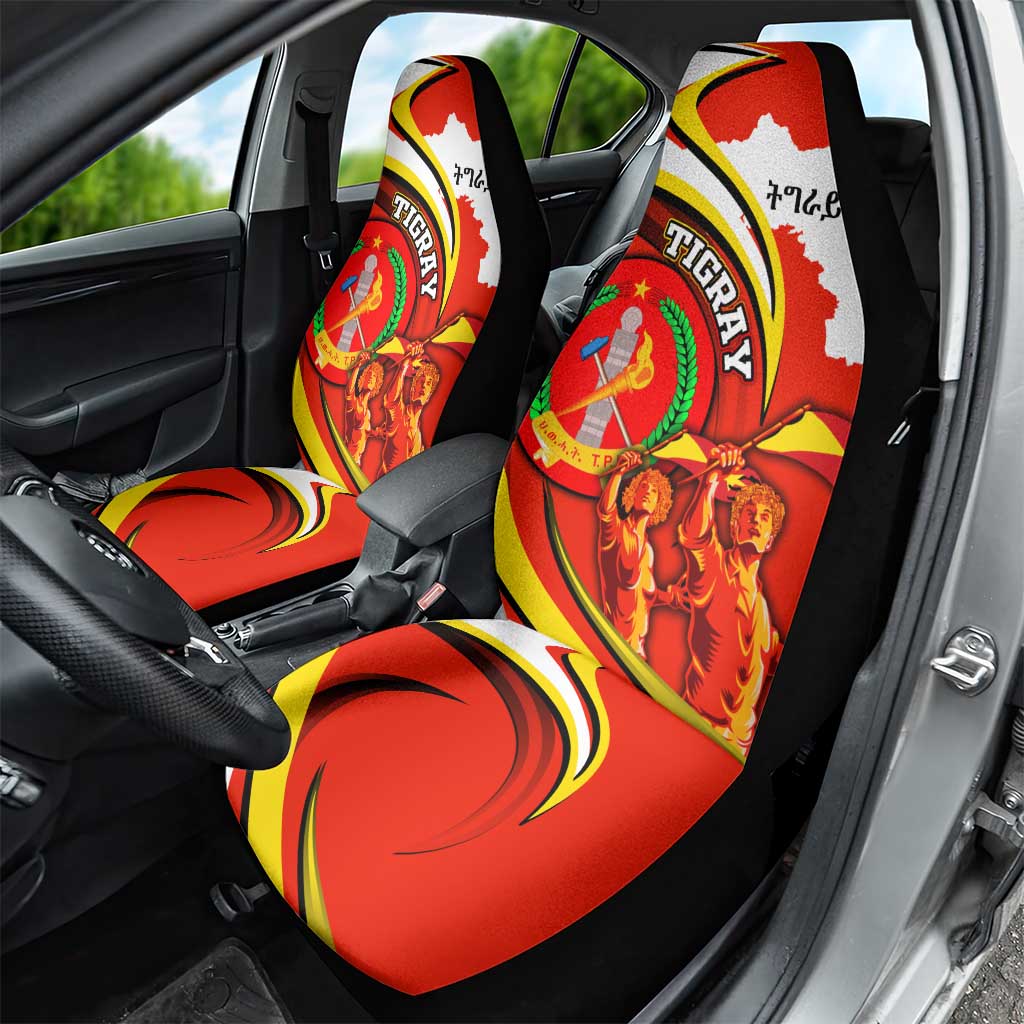 Ethiopia Tigray Revolution Car Seat Cover Emblem Freedom Fighters and Flag