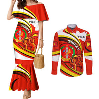 Ethiopia Tigray Revolution Couples Matching Mermaid Dress and Long Sleeve Button Shirt Emblem Freedom Fighters and Flag