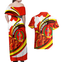 Ethiopia Tigray Revolution Couples Matching Off Shoulder Maxi Dress and Hawaiian Shirt Emblem Freedom Fighters and Flag