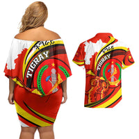 Ethiopia Tigray Revolution Couples Matching Off Shoulder Short Dress and Hawaiian Shirt Emblem Freedom Fighters and Flag