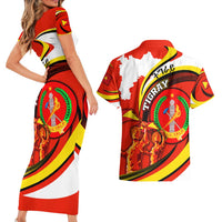 Ethiopia Tigray Revolution Couples Matching Short Sleeve Bodycon Dress and Hawaiian Shirt Emblem Freedom Fighters and Flag