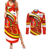 Ethiopia Tigray Revolution Couples Matching Summer Maxi Dress and Long Sleeve Button Shirt Emblem Freedom Fighters and Flag