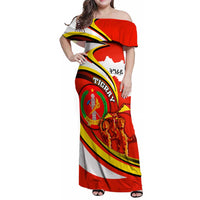 Ethiopia Tigray Revolution Family Matching Off Shoulder Maxi Dress and Hawaiian Shirt Emblem Freedom Fighters and Flag