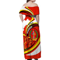 Ethiopia Tigray Revolution Family Matching Off Shoulder Maxi Dress and Hawaiian Shirt Emblem Freedom Fighters and Flag