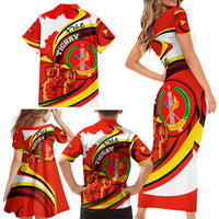 Ethiopia Tigray Revolution Family Matching Short Sleeve Bodycon Dress and Hawaiian Shirt Emblem Freedom Fighters and Flag