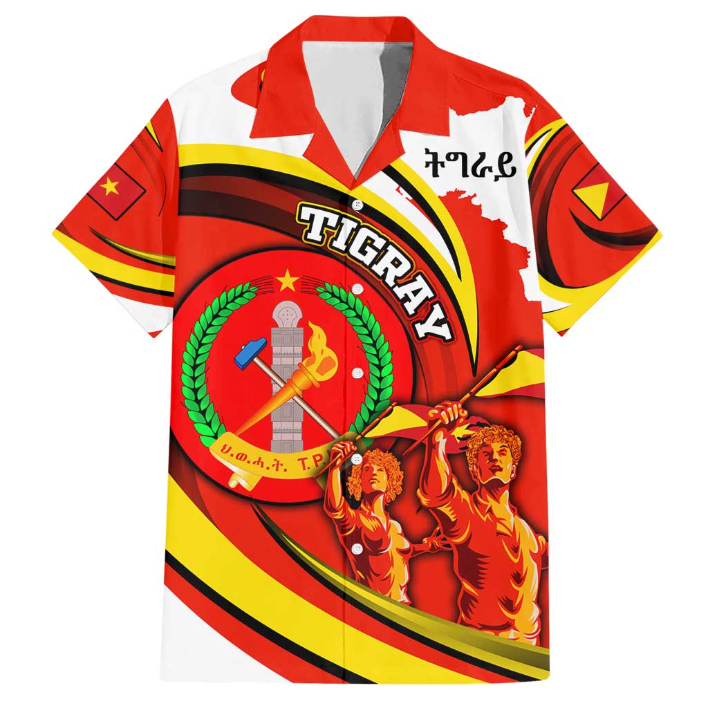 Ethiopia Tigray Revolution Family Matching Short Sleeve Bodycon Dress and Hawaiian Shirt Emblem Freedom Fighters and Flag