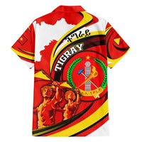 Ethiopia Tigray Revolution Family Matching Short Sleeve Bodycon Dress and Hawaiian Shirt Emblem Freedom Fighters and Flag