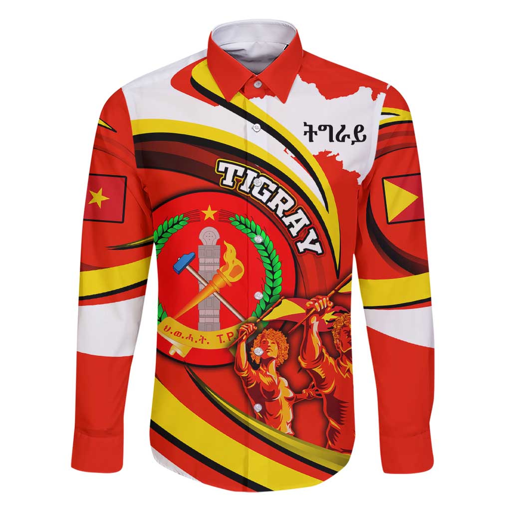 Ethiopia Tigray Revolution Family Matching Short Sleeve Bodycon Dress and Hawaiian Shirt Emblem Freedom Fighters and Flag