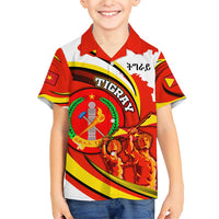 Ethiopia Tigray Revolution Family Matching Short Sleeve Bodycon Dress and Hawaiian Shirt Emblem Freedom Fighters and Flag