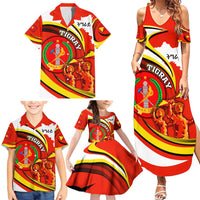 Ethiopia Tigray Revolution Family Matching Summer Maxi Dress and Hawaiian Shirt Emblem Freedom Fighters and Flag