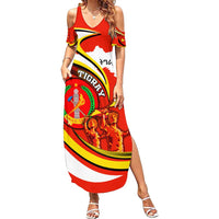 Ethiopia Tigray Revolution Family Matching Summer Maxi Dress and Hawaiian Shirt Emblem Freedom Fighters and Flag